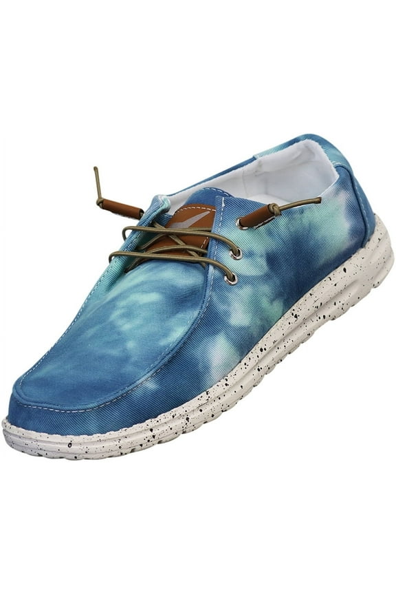 NORTY Womens Boat Shoes Slip On Loafers Canvas Casual Walking Lace Up Sneakers