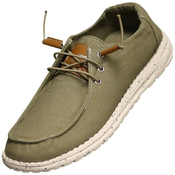 NORTY Womens Boat Shoes Slip On Loafers Canvas Casual Walking Lace Up Sneakers
