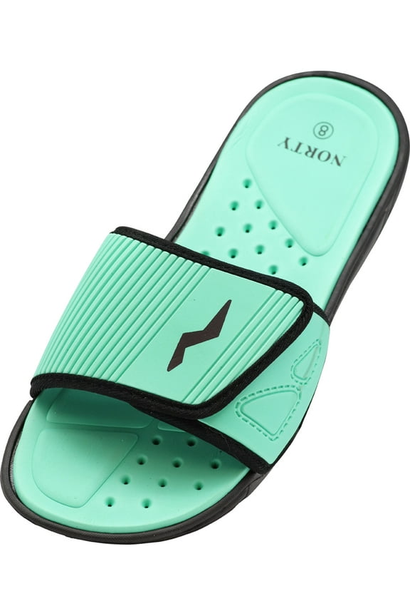 NORTY Young Men's Drainage Slide Sandals Quick Drying Shoe Beach, Pool, Shower RUNS 1 SIZE SMALL 41182-5D(M)US (Mint)
