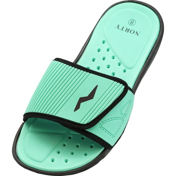 NORTY Young Men's Drainage Slide Sandals Quick Drying Shoe Beach, Pool, Shower RUNS 1 SIZE SMALL 41182-6D(M)US (Mint)