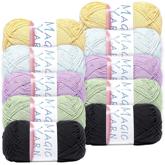 NORVIAN 10 Skeins 100%Cotton Yarn, Highly Absorbent, #2 Fine(Sport)Weight, 50g (1.76oz),160m (175yds)
