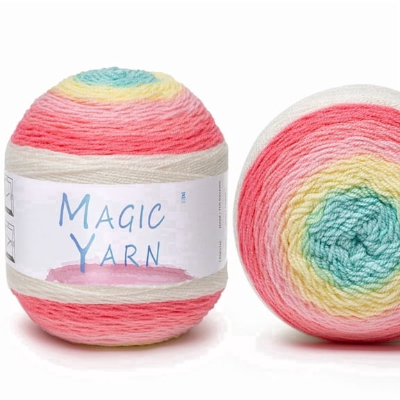 NORVIAN 2 Skeins Soft Ombre Cake Yarn Multicolor Rainbow Variegated Acrylic Yarn Perfect for Vibrant Shawls,Blankets,Hats,Boxy Sweaters,Scarves,Halloween Gifts for Family & Friends