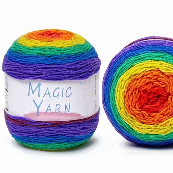 NORVIAN 2 Skeins Soft Ombre Cake Yarn Multicolor Rainbow Variegated Acrylic Yarn Perfect for Vibrant Shawls,Blankets,Hats,Boxy Sweaters,Scarves,Halloween Gifts for Family & Friends