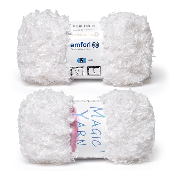 NORVIAN 2Skeins Soft Fluffy Teddy Yarn, #5 Bulky 100% Polyester Fuzzy Eyelash Yarn, 100g(3.53oz), 35m(38.28yds)Per Skein