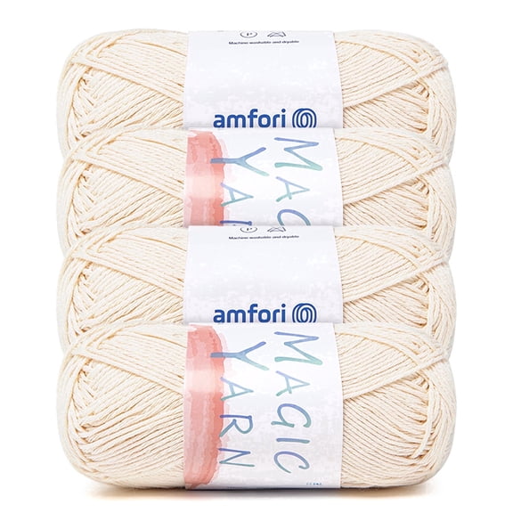 NORVIAN 4 Skeins Bamboo Cotton Blend Yarn with Fluid Drape, #3 Light(DK), Each 50g(1.76oz), 120m(131yds)