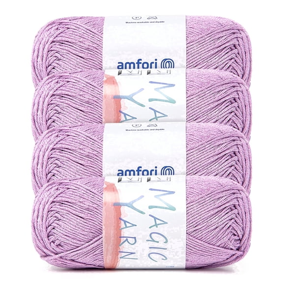 NORVIAN 4 Skeins Bamboo Cotton Blend Yarn with Fluid Drape, #3 Light(DK), Each 50g(1.76oz), 120m(131yds)