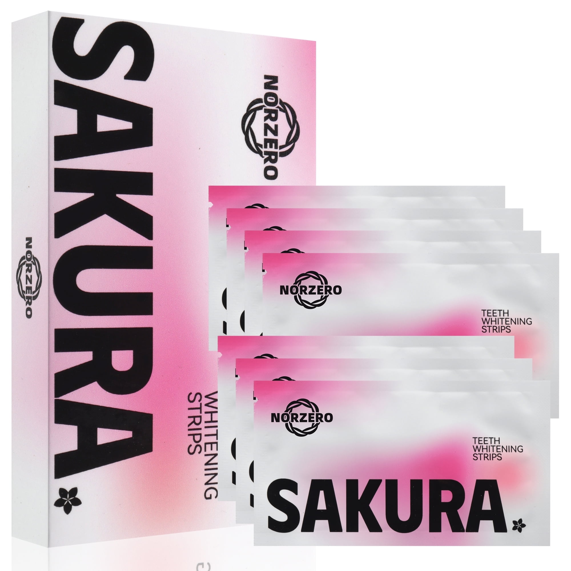 NORZERO-Teeth Whitening Strips, 14 Pcs Sensitivity Free Whitening Strip, Sakura Flavor