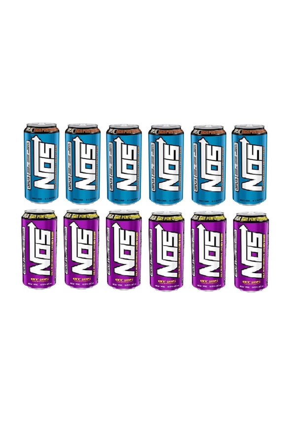 Energy Drink Variety Pack Regular and Grape 16oz Pack of 12