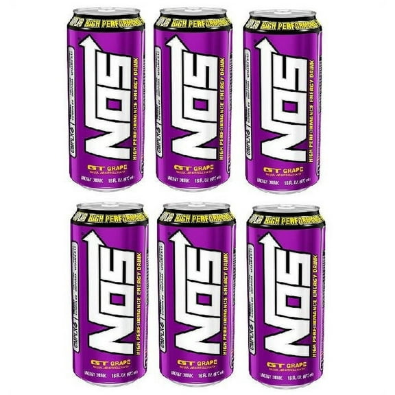NOS High Performance Energy Drinks GT Grape (Pack of 6)