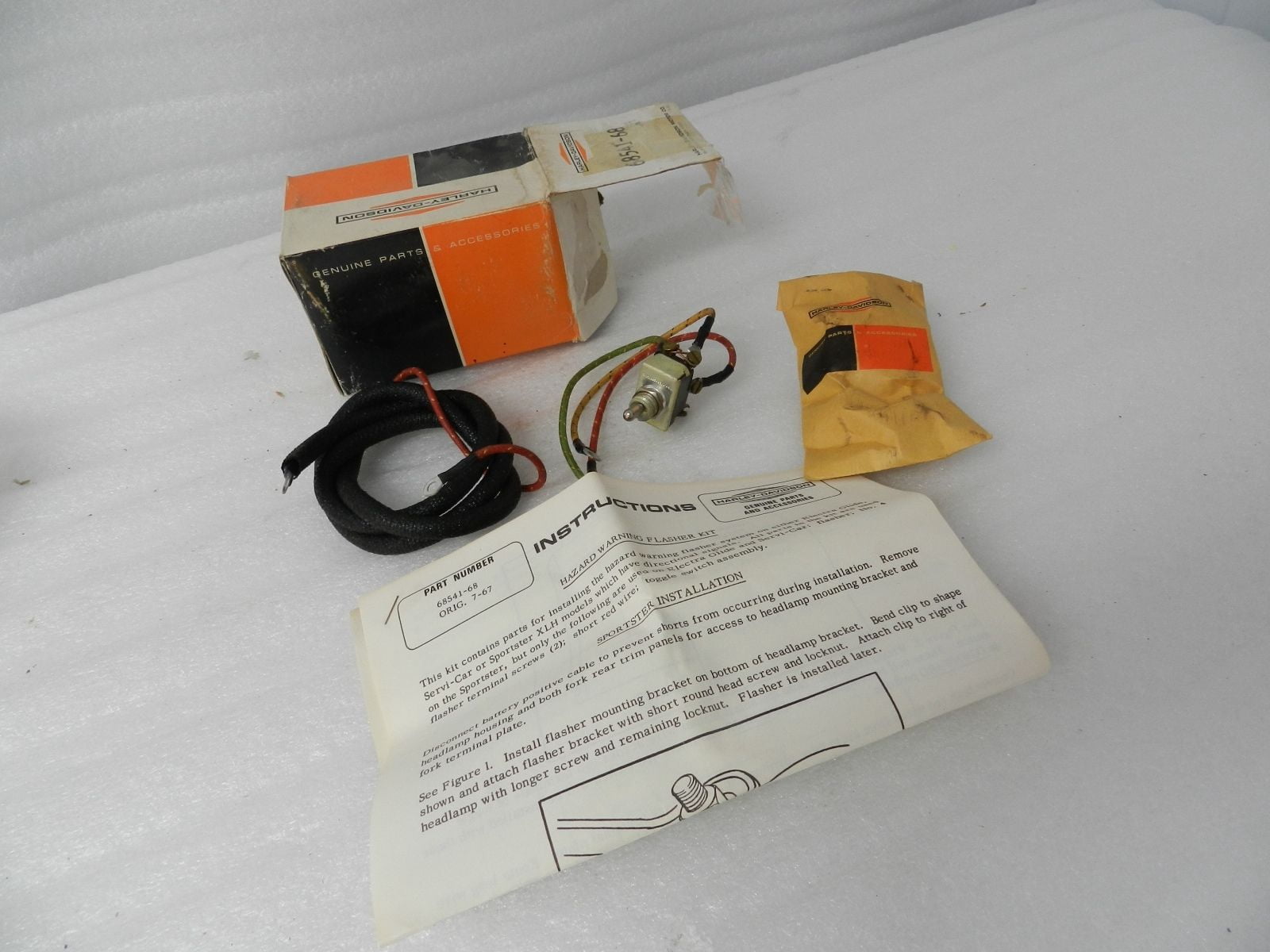 NOS ORIGINAL HARLEY HAZARD WARNING FLASHER KIT 68541-68 - Walmart