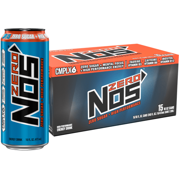 NOS Zero Sugar 15 Pack - 16 Fl Oz