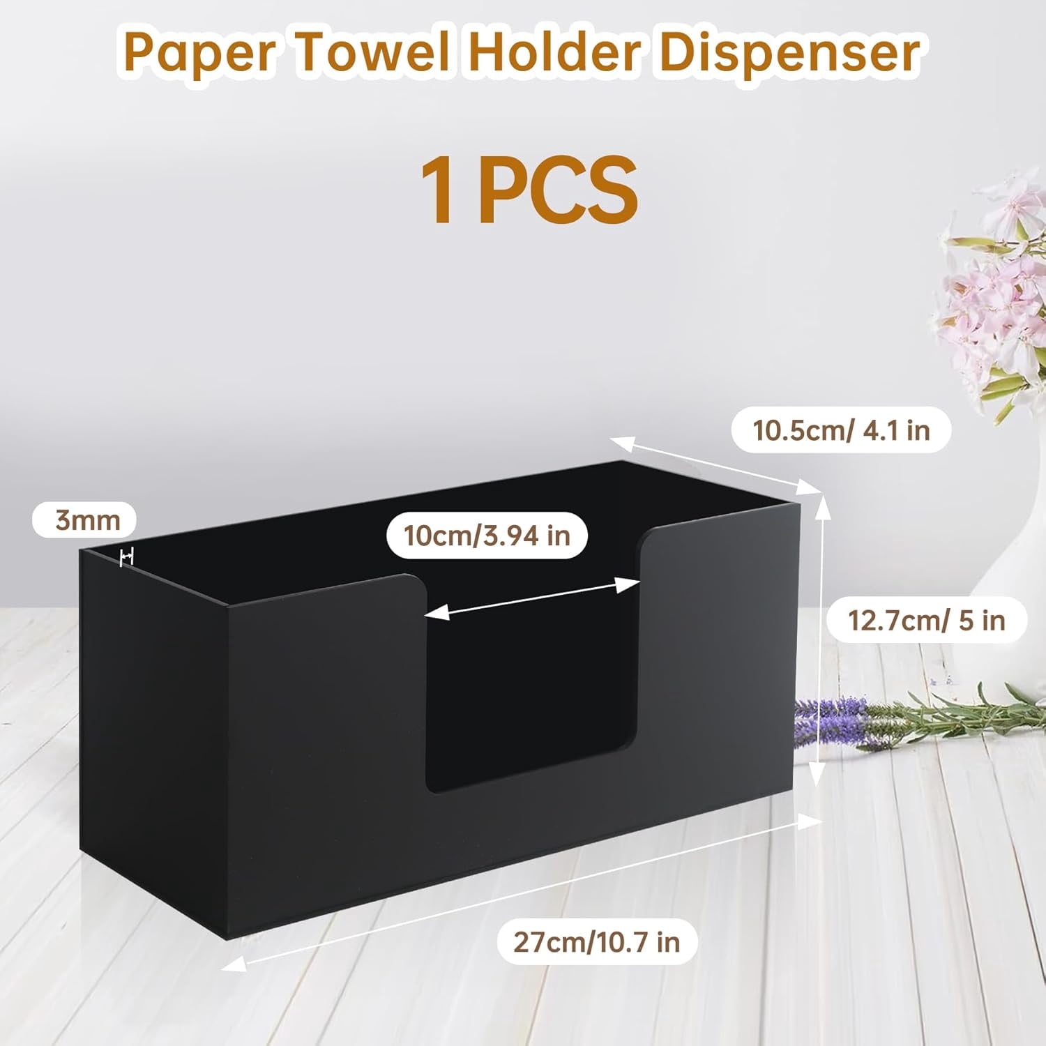 NOSGQ-1Pack Paper Towel Dispenser Countertop, Acrylic Paper Towel