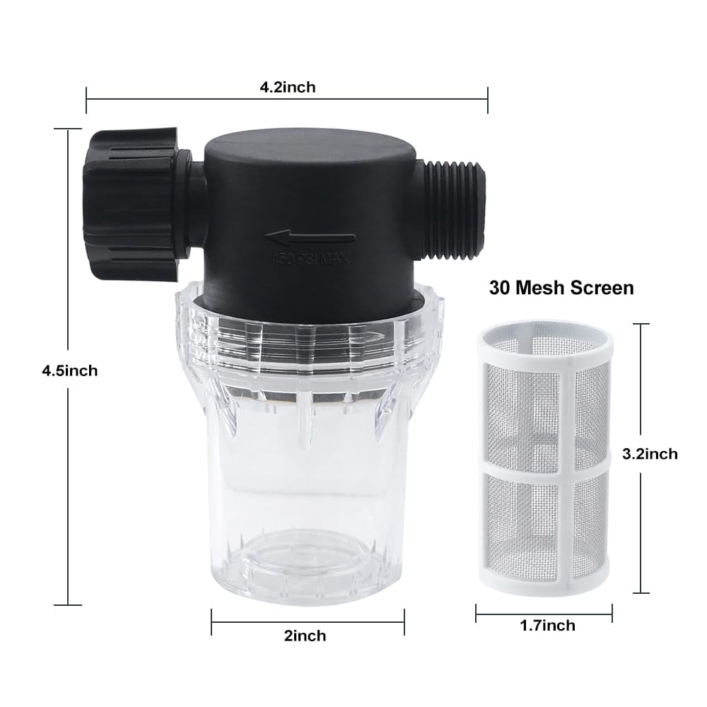 NOSGQ-GIEX 30 Mesh Garden Hose Filter with Quick Connect, 3/4