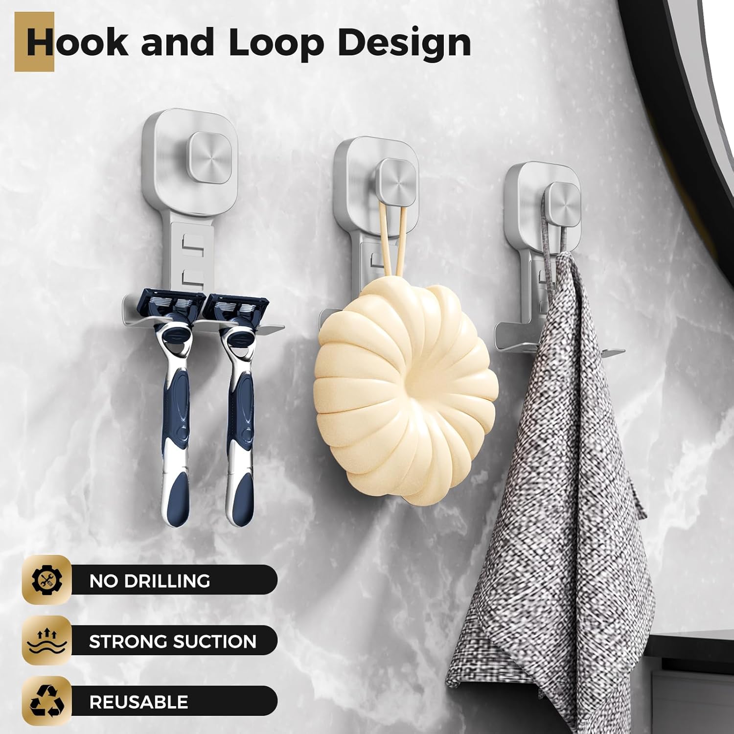 Suction Raser NOSGQ-Suction Cup Razor Holder for Shower,Reusable Shaver Holder for ...