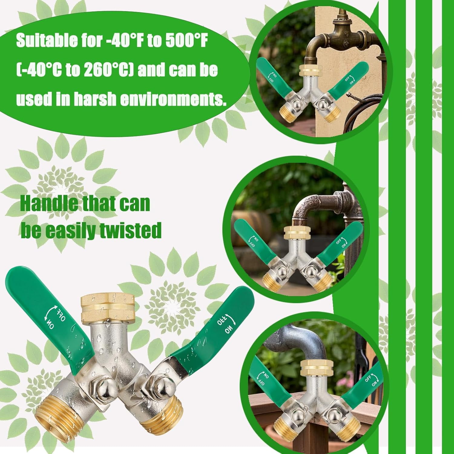 NOSGQ-brass hose splitter high flow splitter full flow hose splitter 2 ...