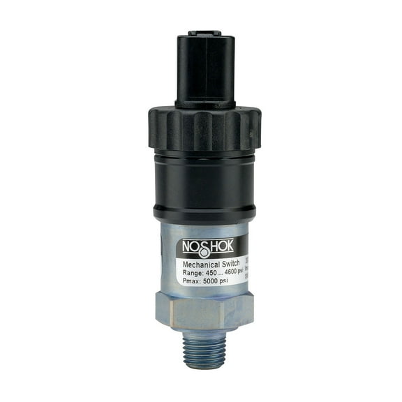 NOSHOK 300 Series Mechanical Compact Pressure Switch, 1 SPST Switch, Normally Open, 1/4 NPT Male Conn, -5 inHg to -28 inHg (350 psig), Deutsch Integral 2-Pin (DT04-2P)