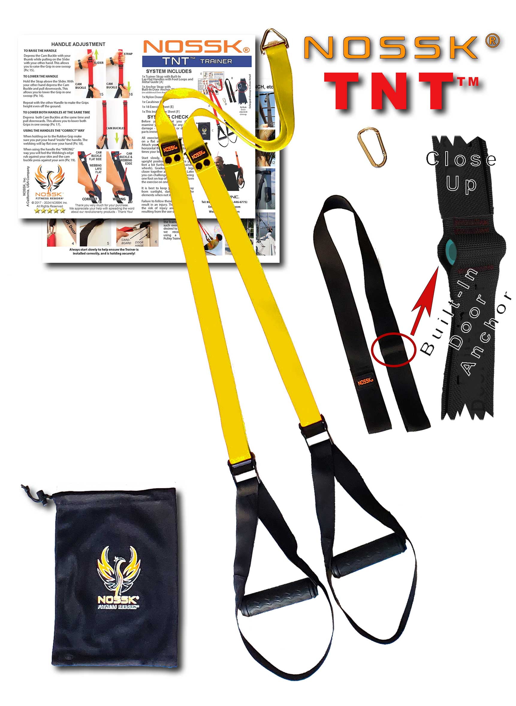 NOSSK TNT PRO Suspension Fitness Trainer (Yellow)