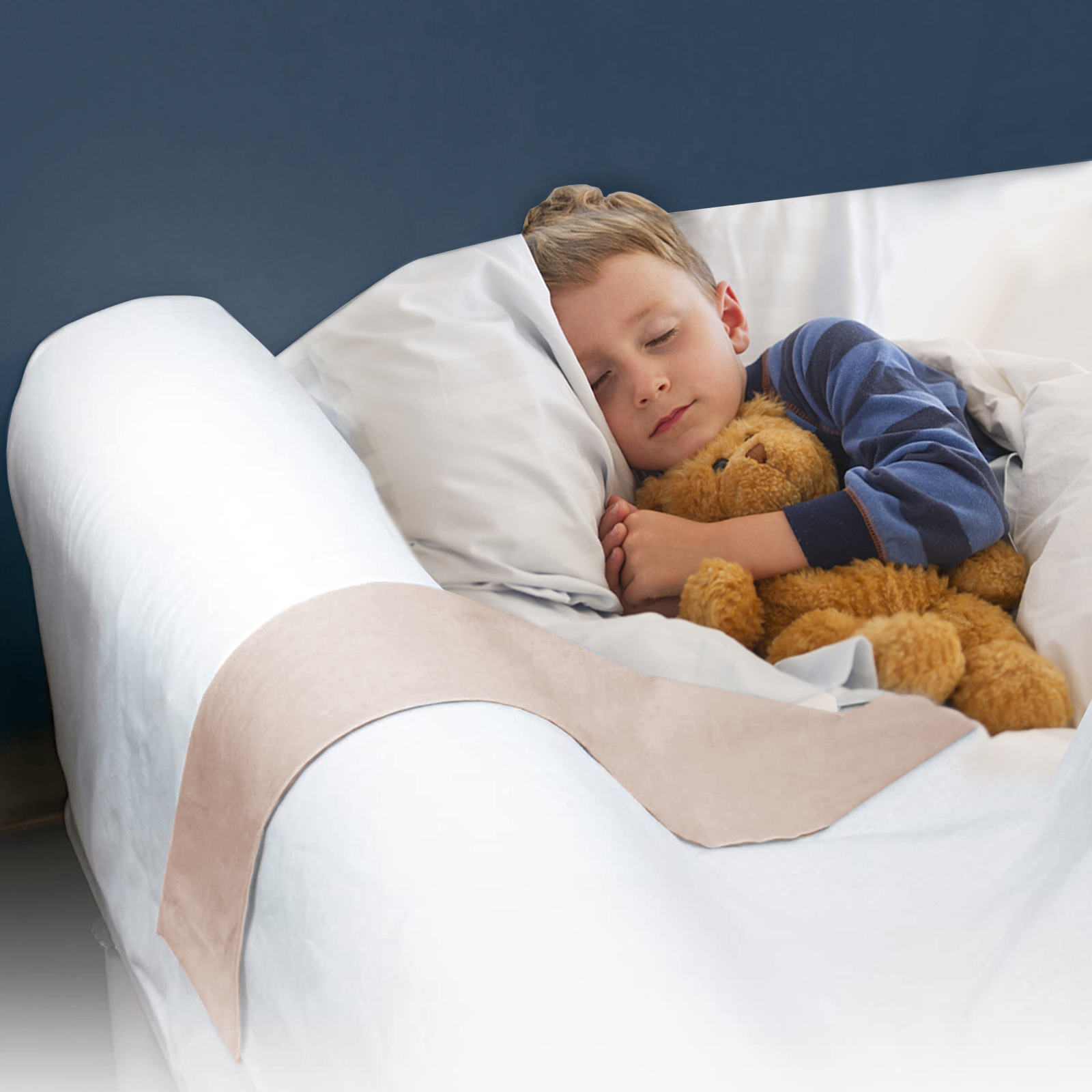 Dream on Me Toddler Bed Rail, Blue Mesh