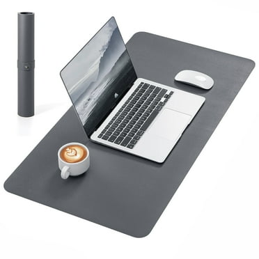 NOSTHEART Leather Desk Pad Protector ,Mouse Pad,Office Desk Mat, Non-Slip PU Leather Desk Blotter,Laptop Desk Pad,Waterproof Desk Writing Pad for Office and Home (31.5" x 15.7", Gray & Black)
