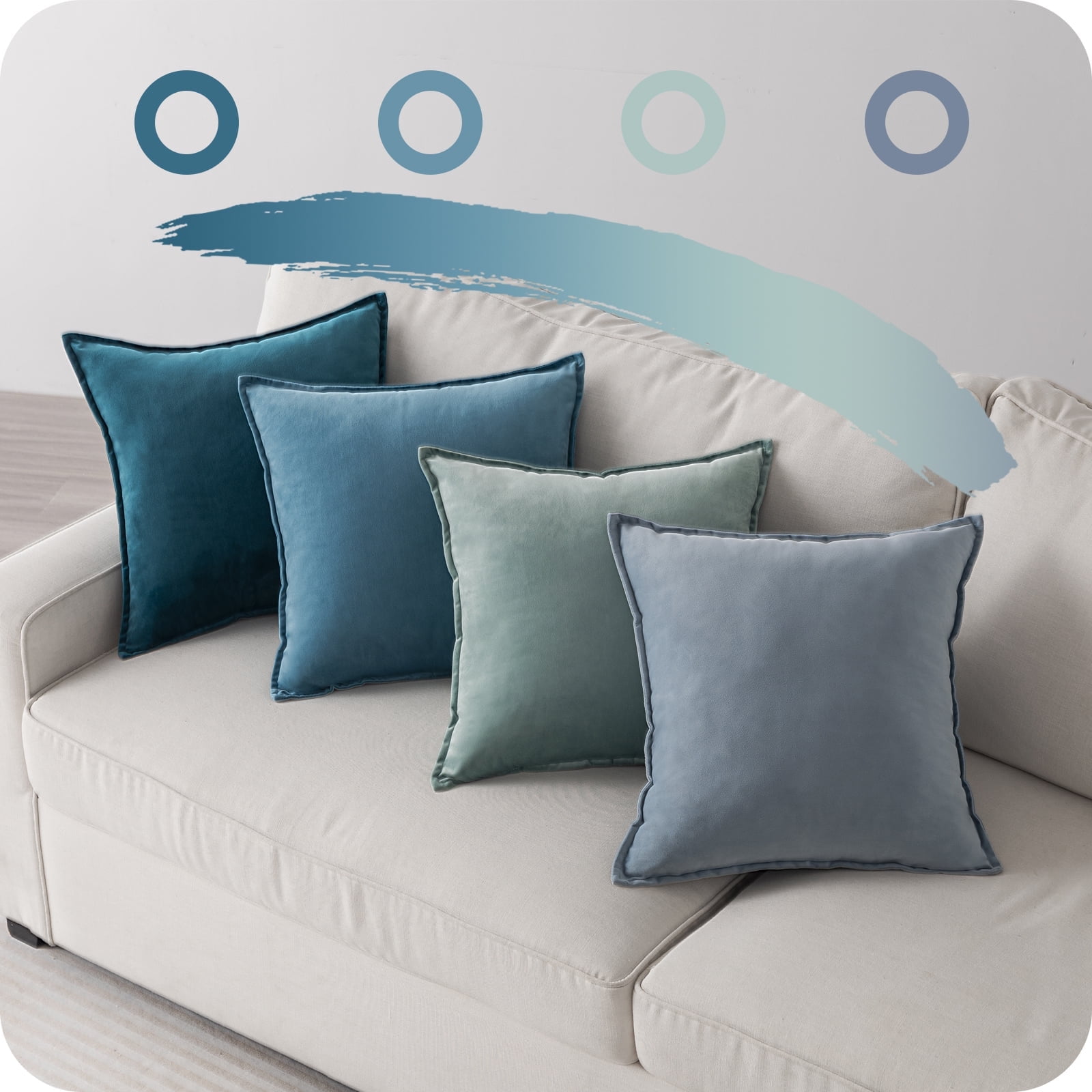 Set Of 2 Blue Variegated Stripe Decorative Pillow Covers Set Of 2 Blue Variegated Stripe Decorative Pillow Covers