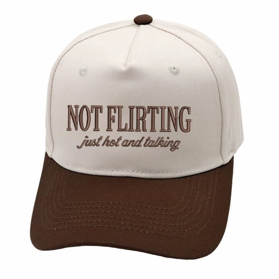 NOT FLIRTING JUST HOT AND TALKING Embroidered Patchwork Trucker Cap | Adjustable Unisex Snapback, Self-Assured Essential
