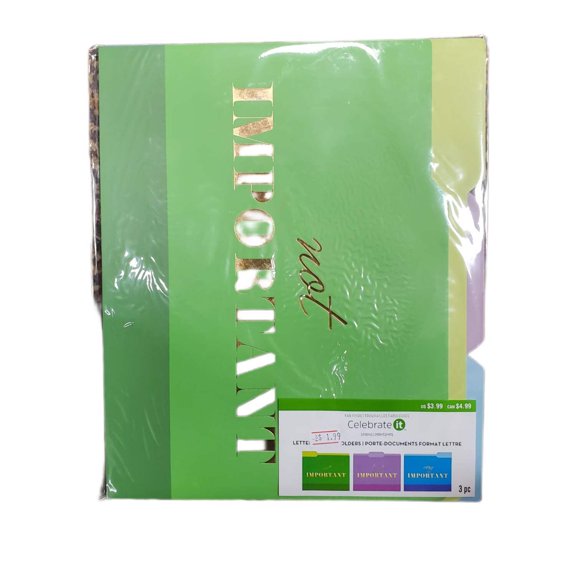 Not Important File Folders Letter Size 3-Pc Celebrate It