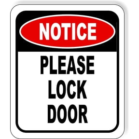 Please Lock Door Signs for Home Safety