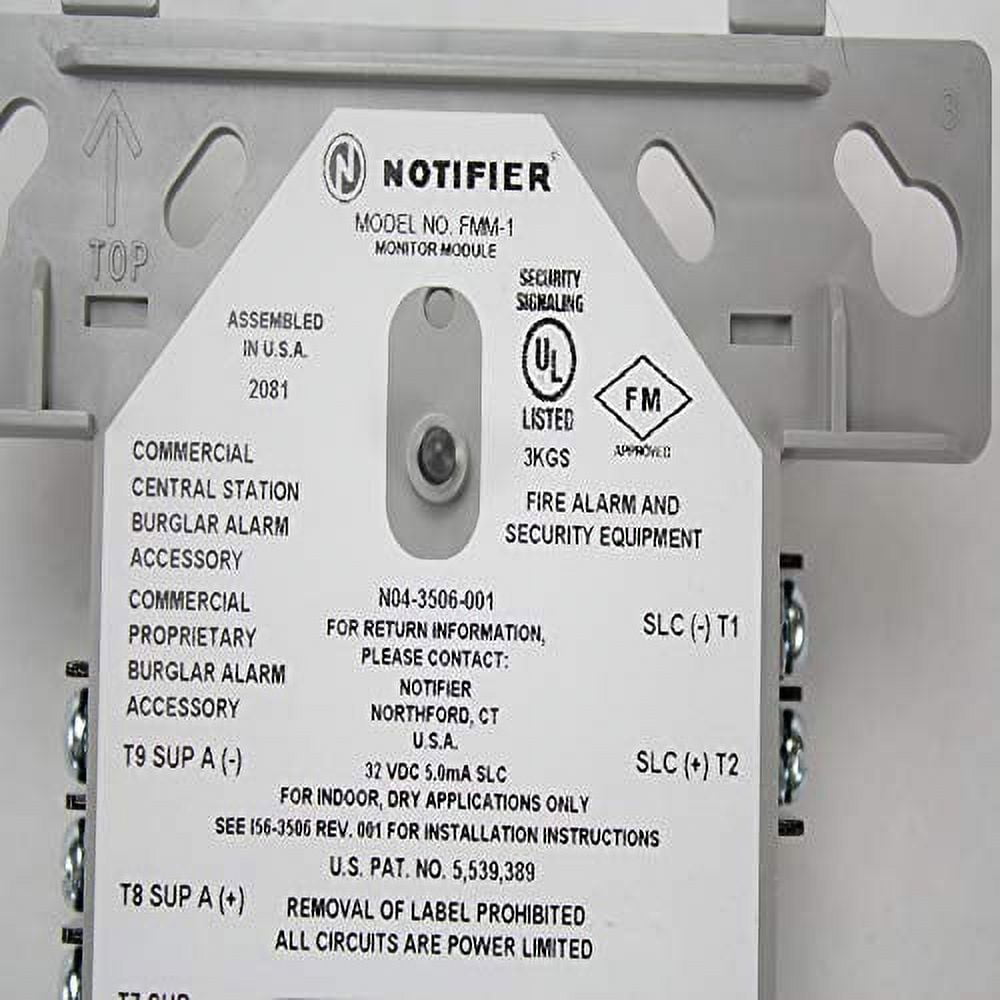 NOTIFIER CO FMM-1 RESISTIVE, ADDRESSABLE RELAY, 15-32 VDC, MONITOR ...