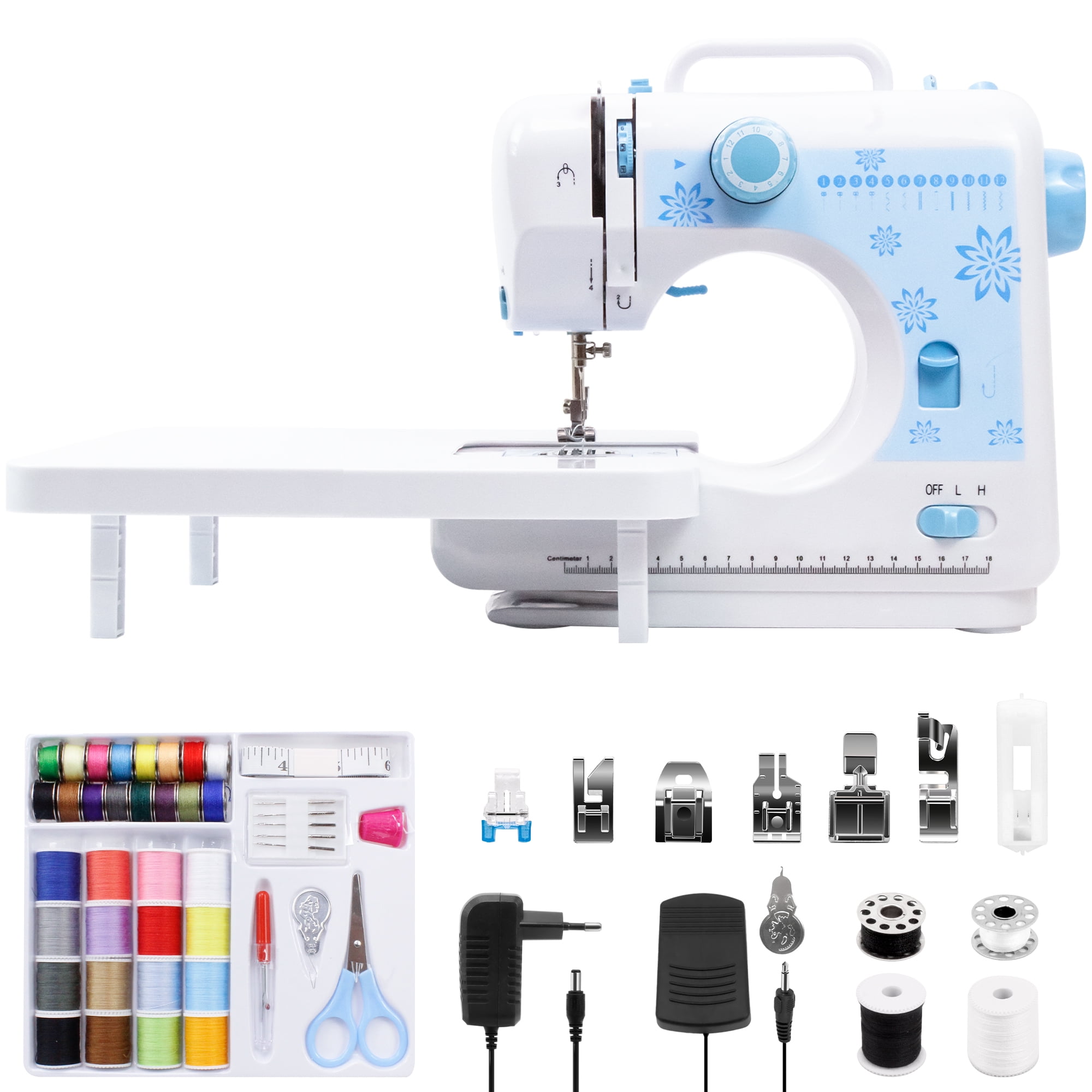 NOTIONSLAND SM118 Sewing Machine for Beginners, Kids & Adults - 12 Stitch  Applications, 7 Presser Feet, Extension Table, LED Light
