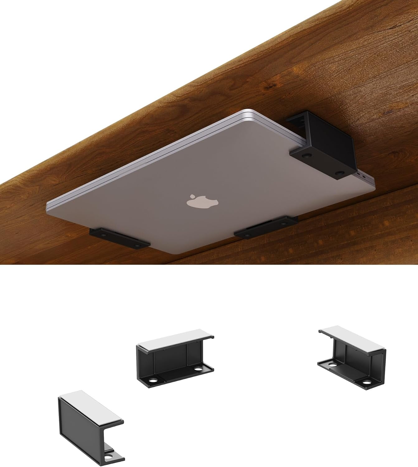 NOTMBESTM Under Desk Laptop Holder Under Desk Rack Mount for Keyboard