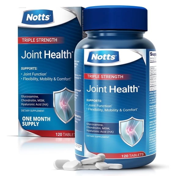 NOTTS Joint Health Supplement with Glucosamine, Chondroitin, and MSM 120 Tablets