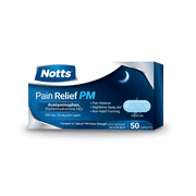 NOTTS PM Pain Relief 500mg Acetaminophen & 25mg Diphenhydramine, 50 Pills