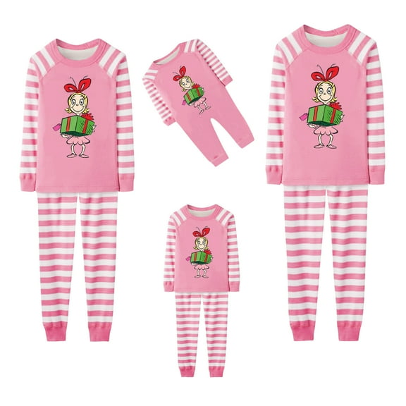 Cozyvia Christmas 2-Piece Pajamas Matching Sets for Family, Christmas Sleepwear Loungewear, Xmas Jammies Sets for Family, Christmas Long Sleeve Pajamas Sets - 18 Months