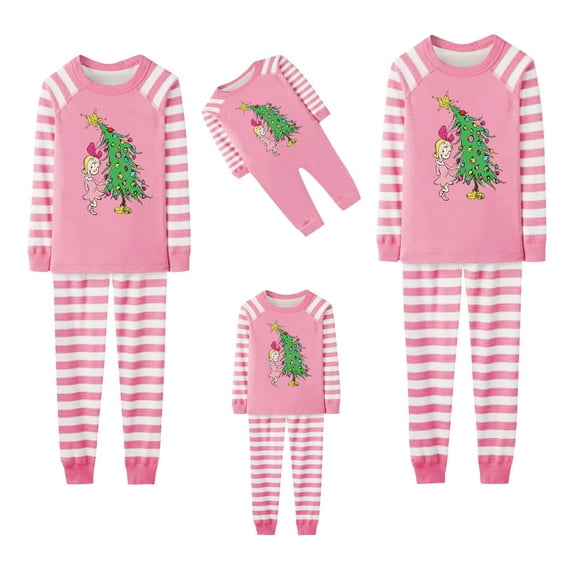 Cozyvia Christmas 2-Piece Pajamas Matching Sets for Family, Christmas Sleepwear Loungewear, Xmas Jammies Sets for Family, Christmas Long Sleeve Pajamas Sets - 4 Years