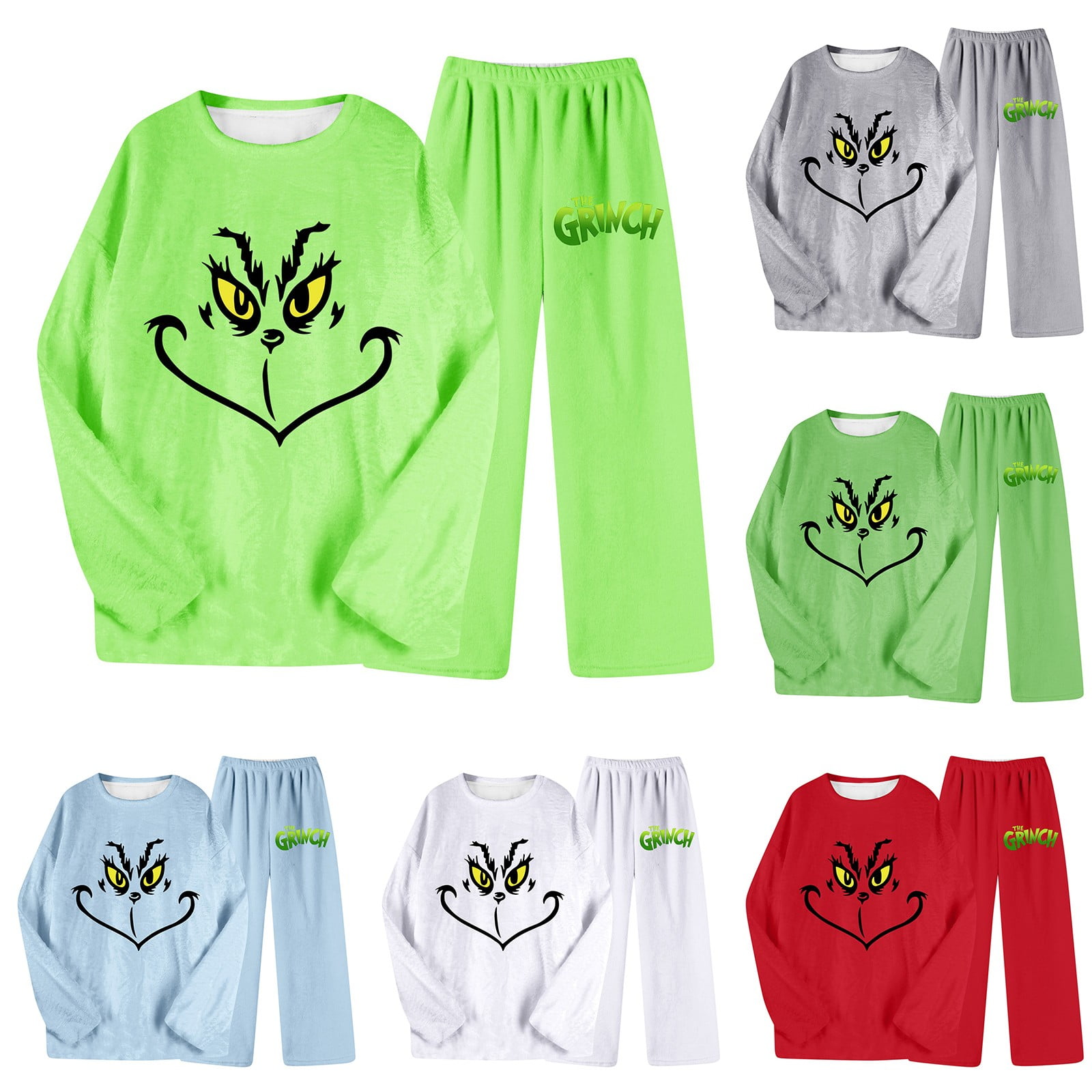 NOUGFVZP Christmas 2-Piece Pajamas Set Plus Size Flannel Christmas Pjs ...
