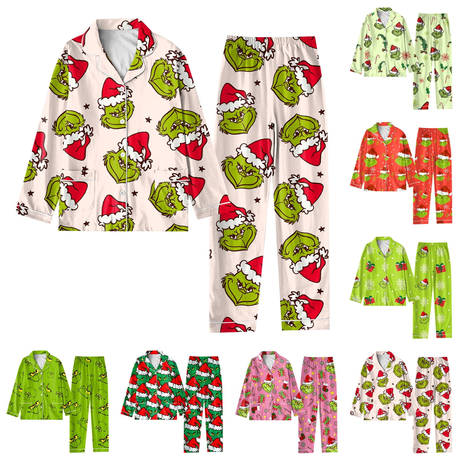 Cozyvia Christmas 2-Piece Pajamas Set Plus Size Flannel Christmas Pjs ...