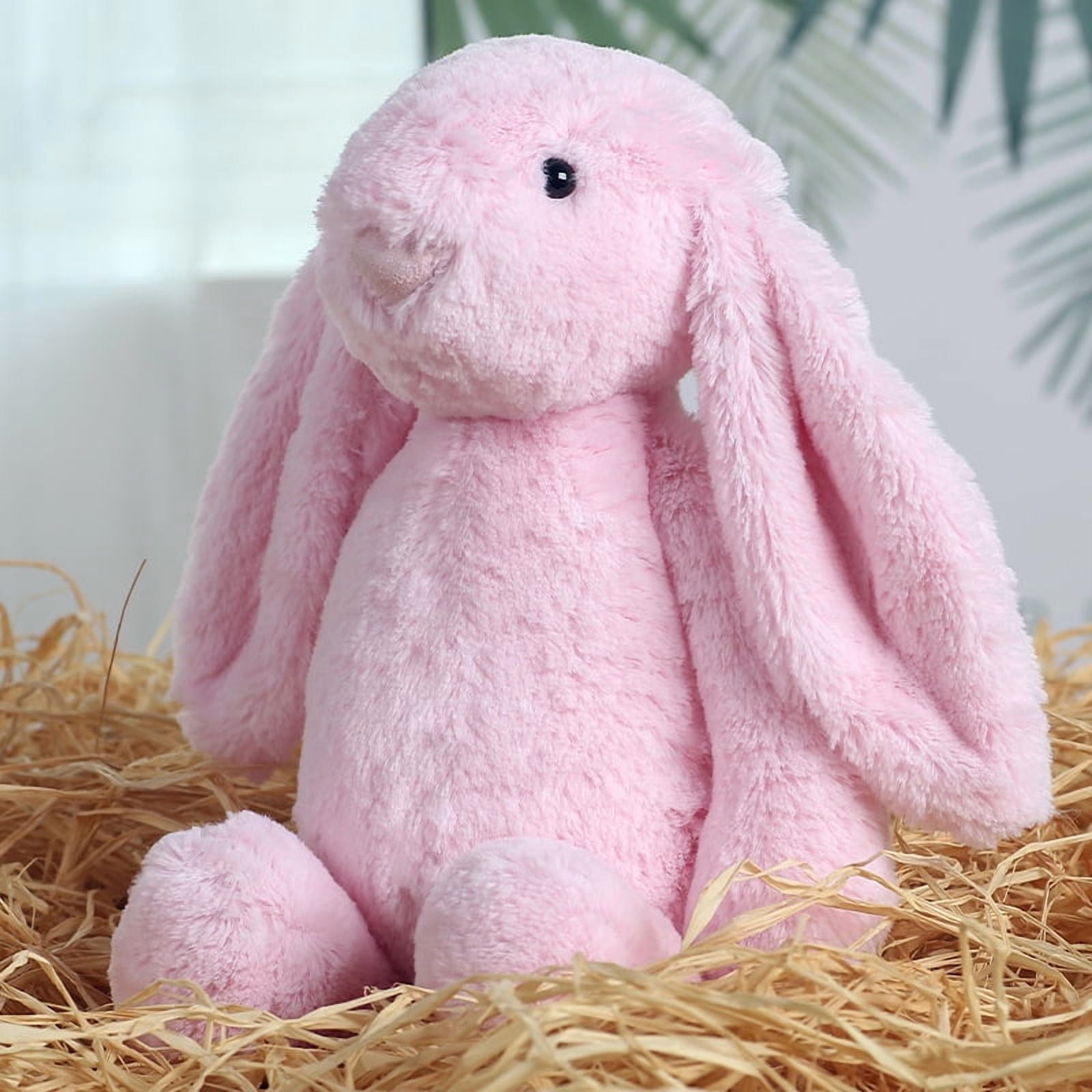 NOUGFVZP Easter Bunny Toys Bunny Stuffed Animal - 9.8" Soft Bunny Plush Toys Easter Basket Stuffers Rabbit Toy Huggable Pillow - Stuffed Bunny Easter Decorations Birthday Gifts for Kids (Blush Pink)