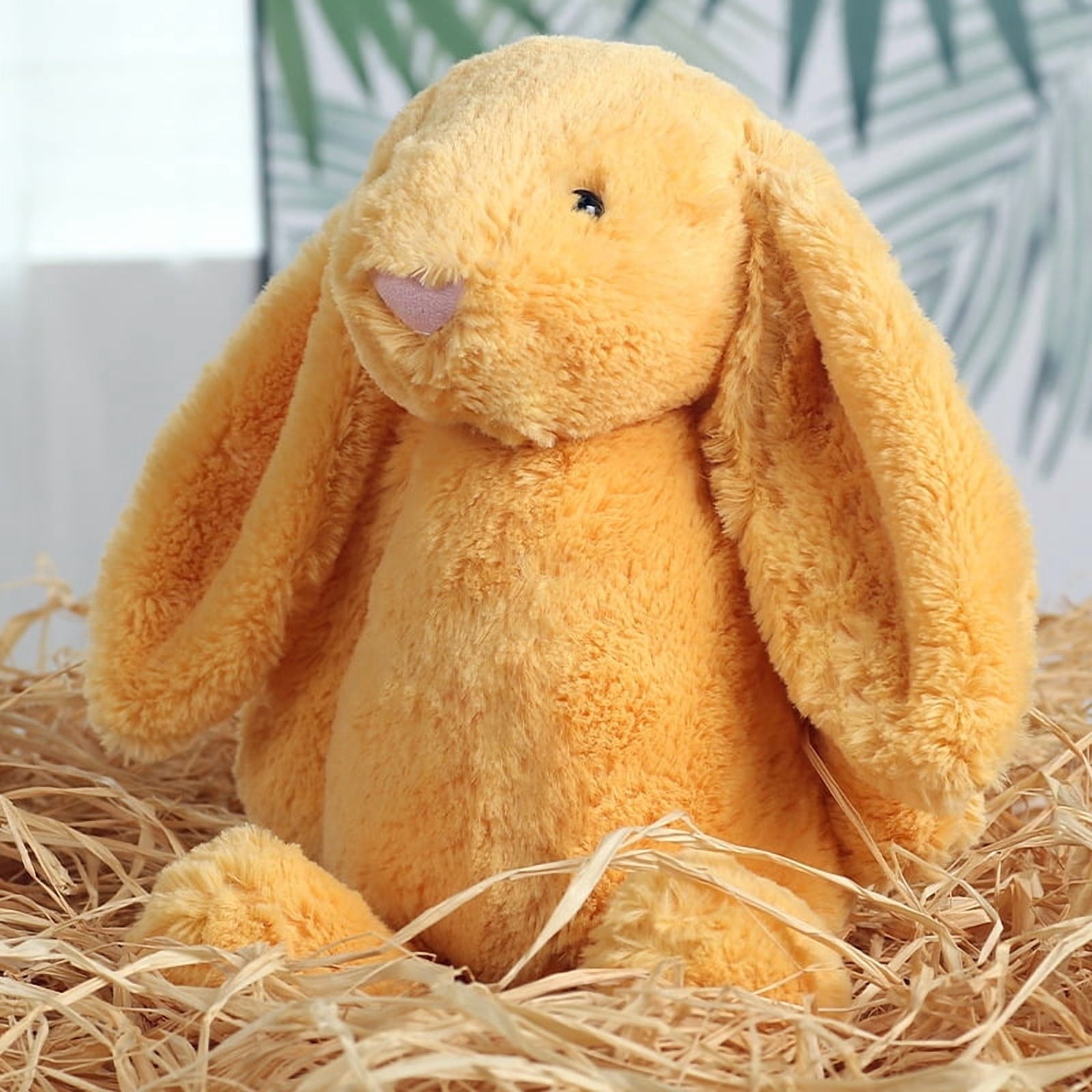 NOUGFVZP Easter Bunny Toys Bunny Stuffed Animal - 9.8" Soft Bunny Plush Toys Easter Basket Stuffers Rabbit Toy Huggable Pillow - Stuffed Bunny Easter Decorations Birthday Gifts for Kid (Honey Yellow)
