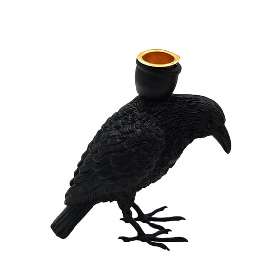 NOUGFVZP Gothic Black Cat Candle Holder Statue, Resin Cat Candlestick Holder, Halloween Gothic Tabletop Decor for Home, Dining Table & Party, Witchy Cat Figurine Gift