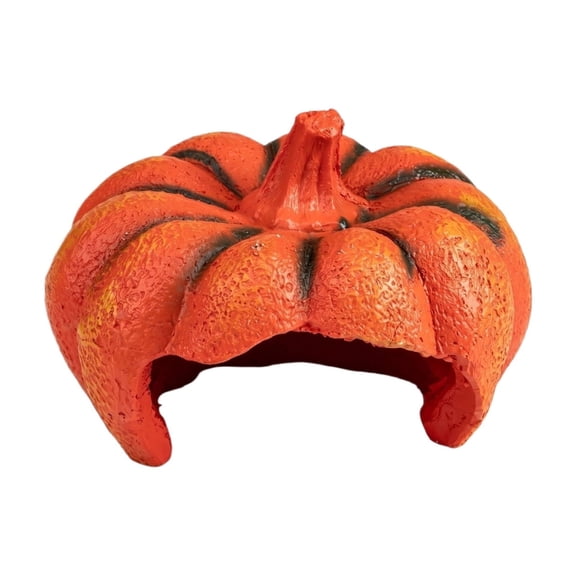 NOUGFVZP Pumpkin Reptile Hideout Cave, Realistic Pumpkin Turtle Hide Shelter, Aquarium Fish Tank Decor Ornament for Betta Fish Shrimp Lizards Reptiles Terrarium Halloween Landscape