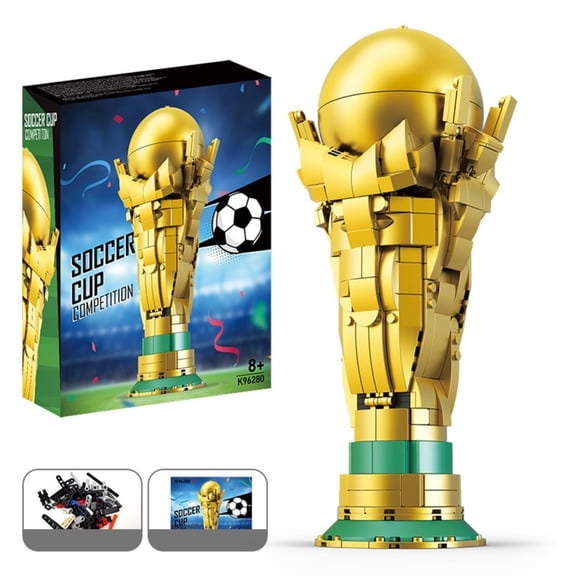NOUGFVZP World Cup Trophy Building Set - Kit for Display in Bedroom, Home office, Book Shelf - Soccer Fans Collectible - World Cup 2026 Minifigure - Gift for Sports Enthusiasts & Home Decor