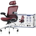 thumbnail image 1 of NOUHAUS ErgoFlip,Mesh,Office Chair,Ergonomic,Flip up Arms,Home Office,Study Room,Burgundy, 1 of 7