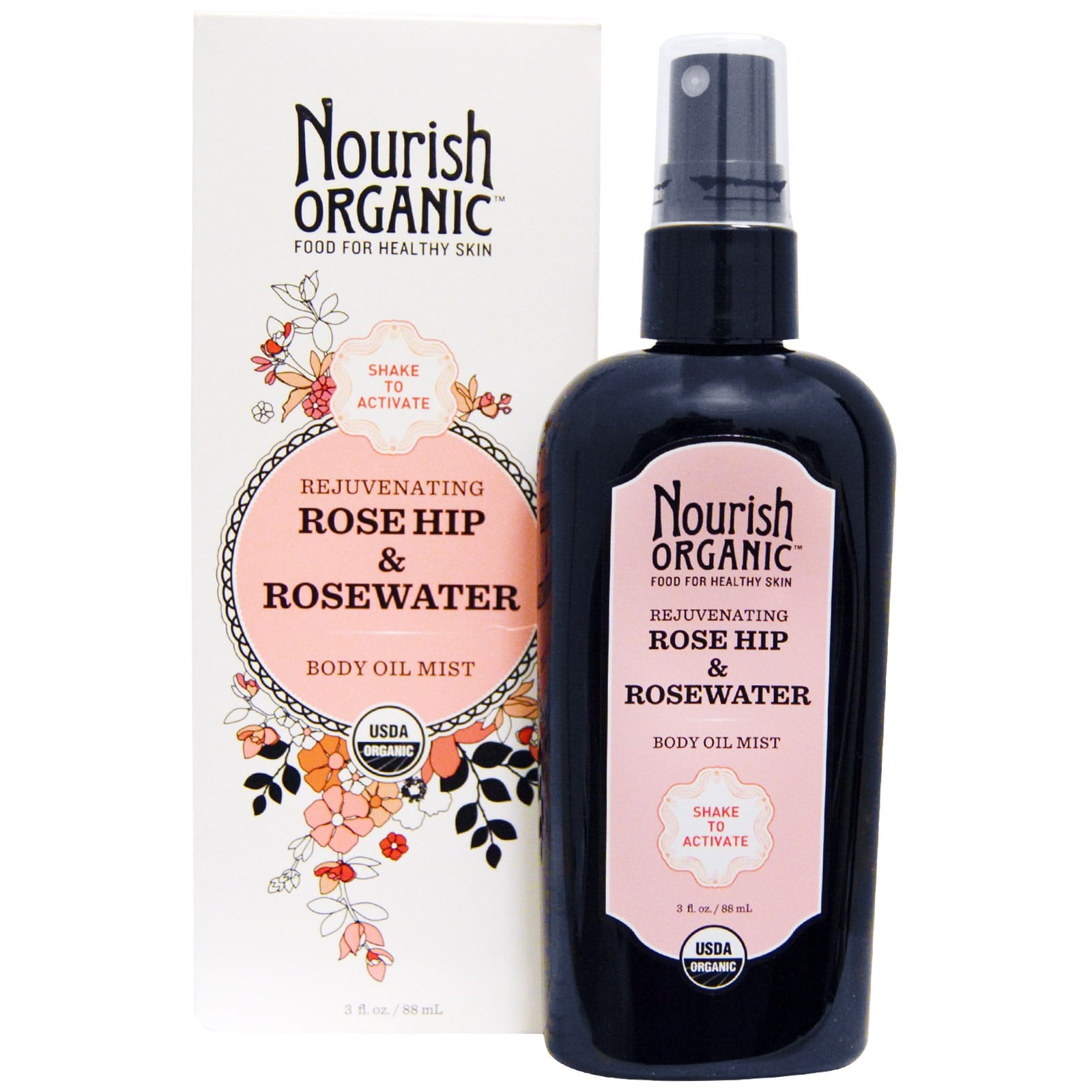 NOURISH, BDY OIL MIST,OG2,ROSE HIP 3 FZ - Walmart.com