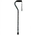 thumbnail image 1 of NOVA Designer Walking Cane with Offset Handle, Lightweight Adjustable Walking Stick with Carrying Strap, “Black with Pink and Blue Flowers” Design, 1 of 2