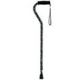 thumbnail image 1 of NOVA Designer Walking Cane with Offset Handle, Lightweight Adjustable Walking Stick with Carrying Strap, “Black with Pink and Blue Flowers” Design, 1 of 6