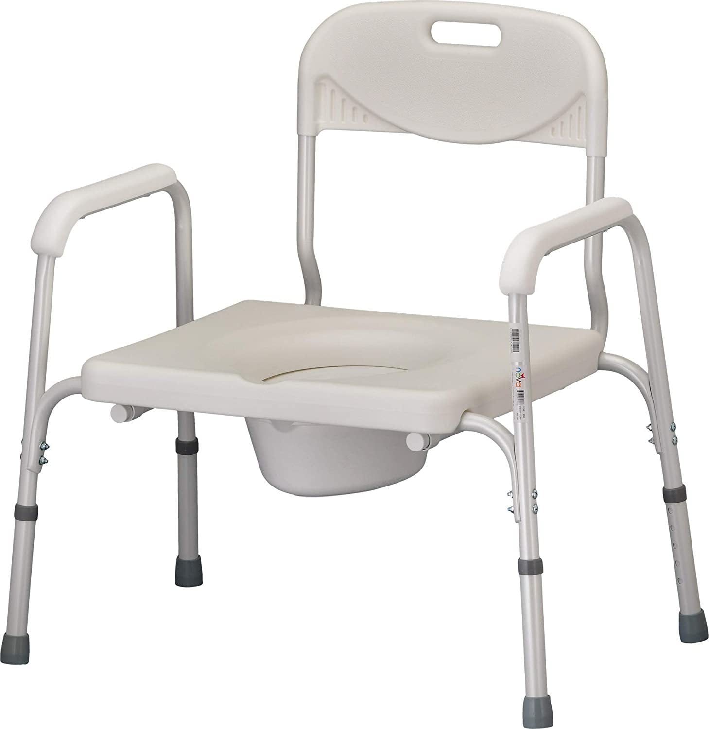 NOVA Heavy Duty Bedside Commode, Extra Wide Seat, 450 lb. Weight