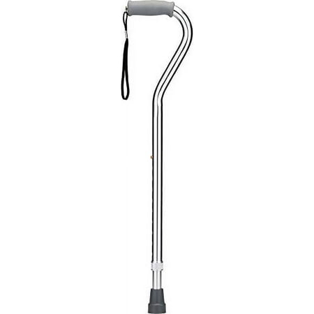 product image of NOVA Heavy Duty Walking Cane with Offset Handle, 500 lb. Weight Capacity, Bariatric & Lightweight Adjustable Walking Stick with Carrying Strap, Silver