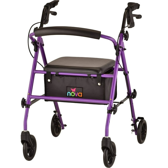 NOVA Journey Steel Rollator Walker, Purple