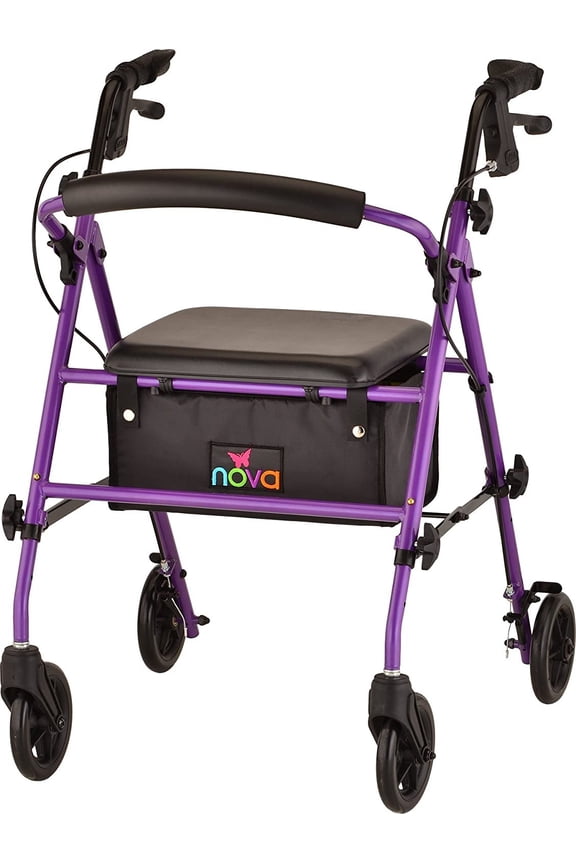 NOVA Journey Steel Rollator Walker, Purple