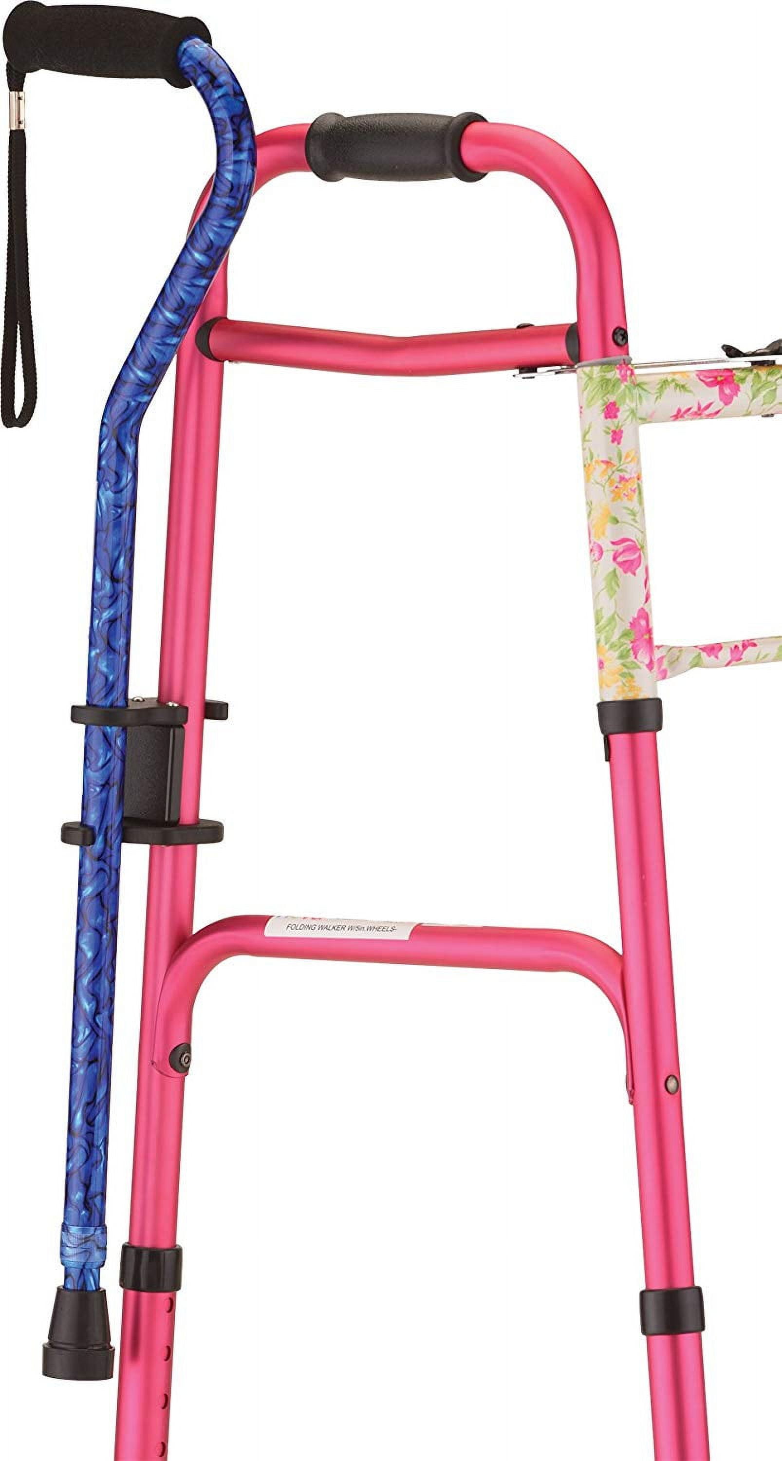 NOVA Medical Cane Holder for Rollator and Folding Walker, SnapOn